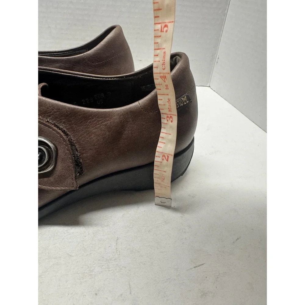 Mephisto Air-Jet Brown Leather Wedge Loafers Shoes Womens 5.5 22750 305 228